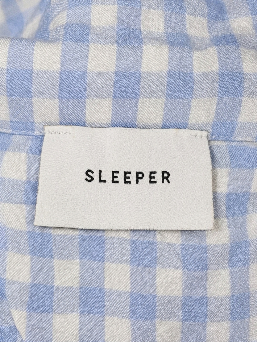 SLEEPER Blue Gingham Feather Trim Pajama Set Bridal Wedding Morning Ostrich - Picture 4 of 9
